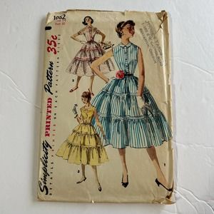 Simplicity Vintage 1950's Pattern #1082  Women's‎ Tiered Dress Size 14